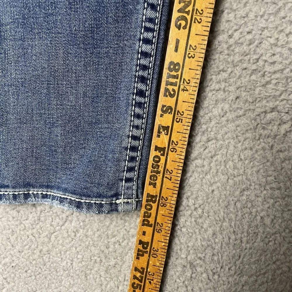 BKE Buckle Alec Jeans Straight Leg Stretch Blue Denim Whiskered Mens 29x30